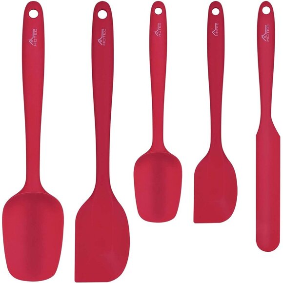 HOTEC Food Grade Silicone Rubber Spatula Set for Baking Heat Resistant Non Stick - Picture 4 of 10